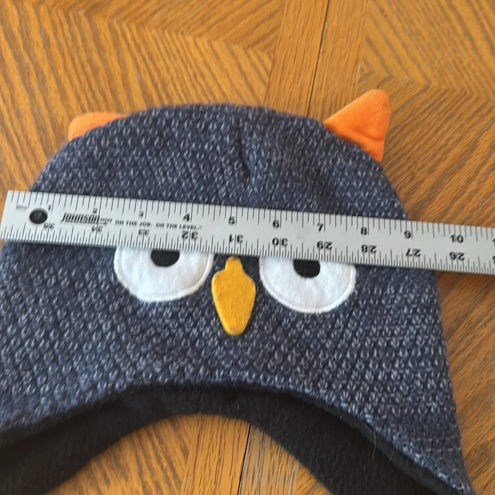 Kids Owl Beanie Hat - Blue and Orange